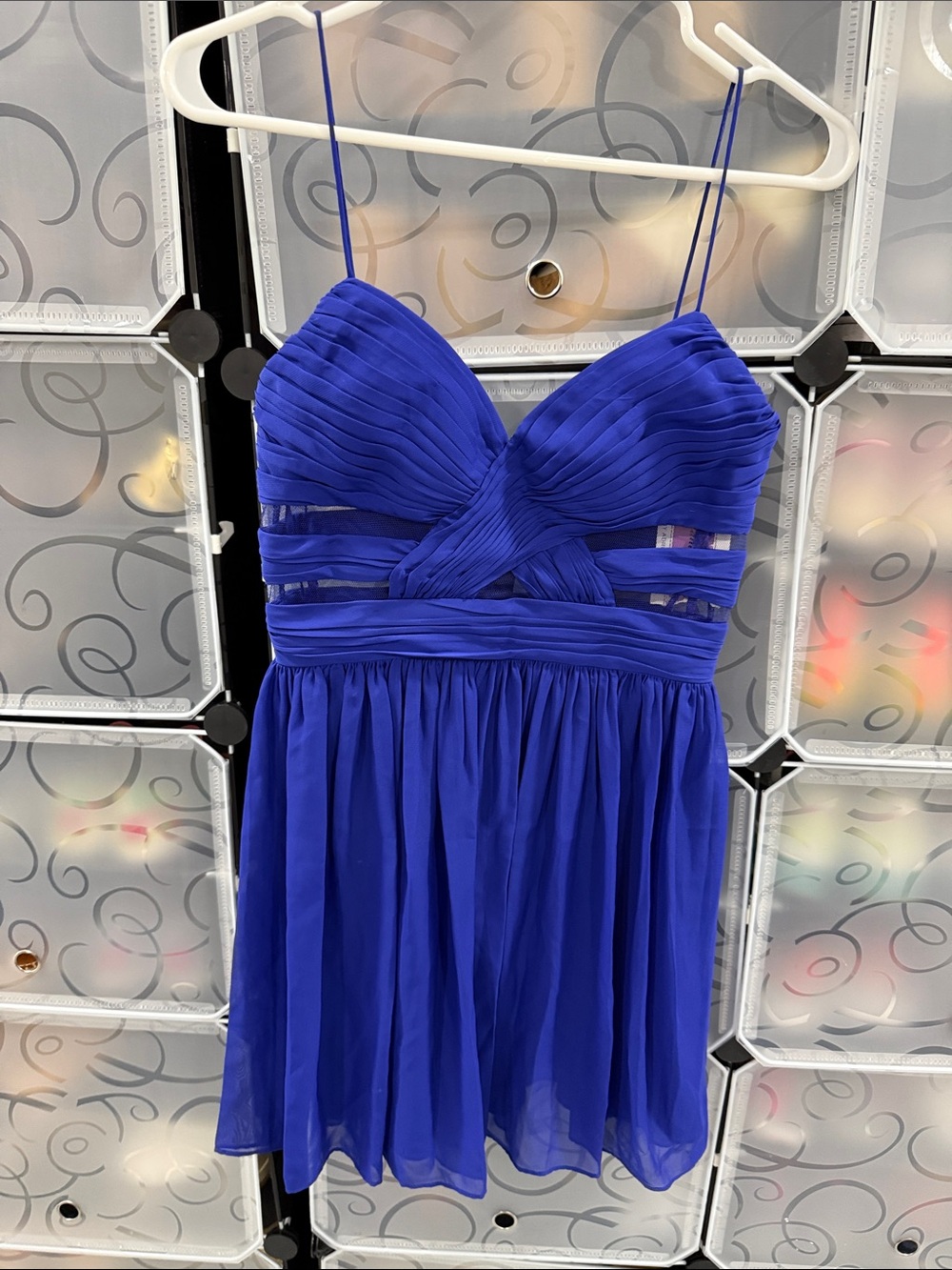 Hailey Logan by Adrianna Papell Royal Blue Spaghetti Strap Mini Dress